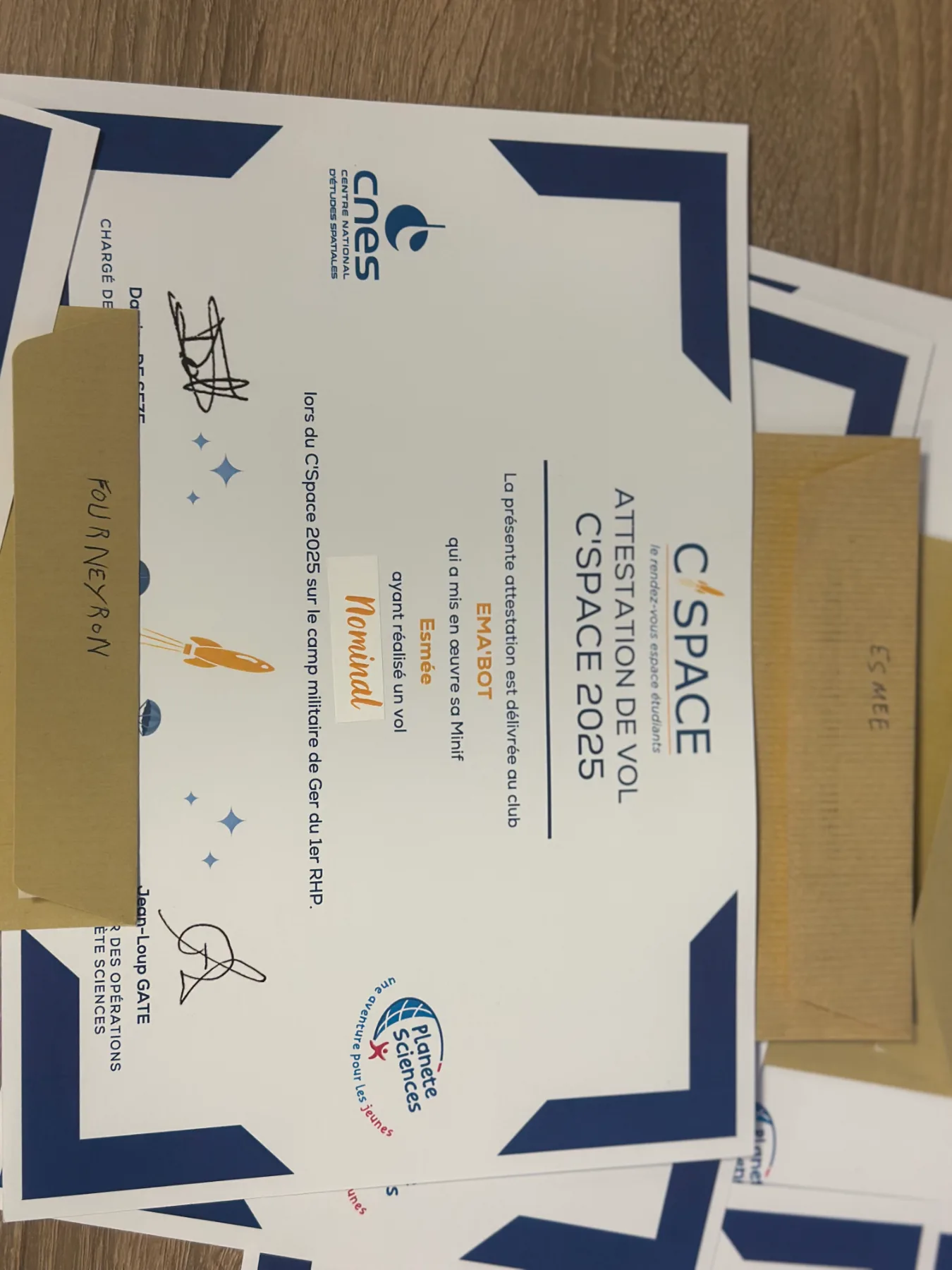 Attestation Esmée